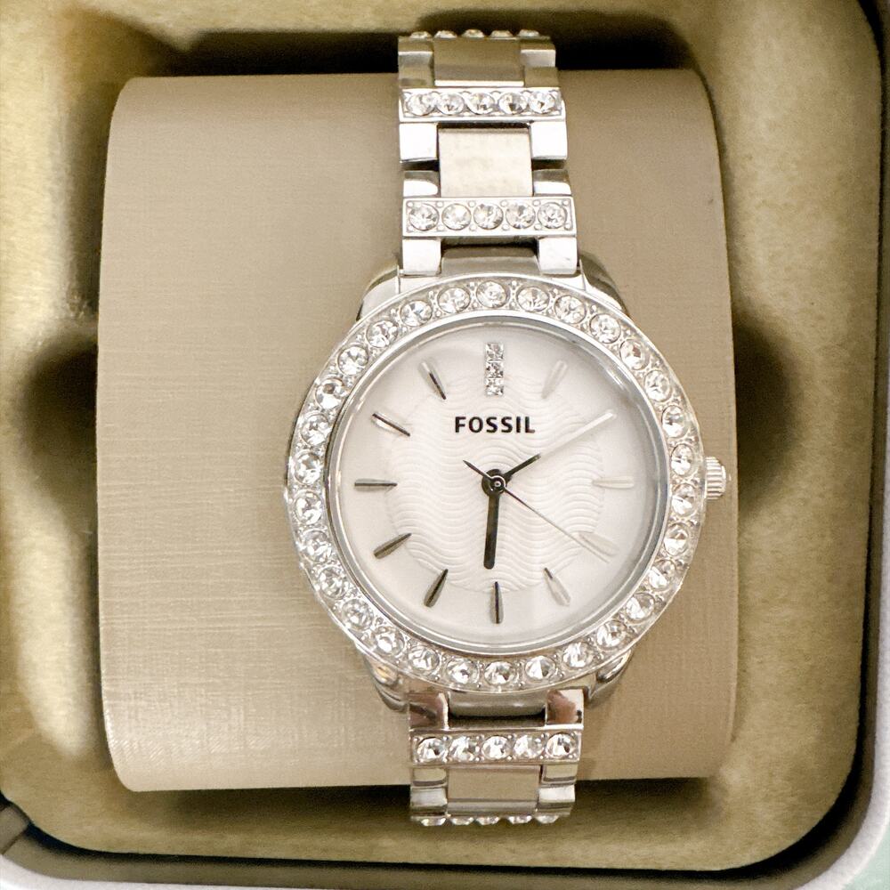 Fossil ES2362 Jesse Ladies Stainless Steel Crystal Bezel Quartz Wrist Watch